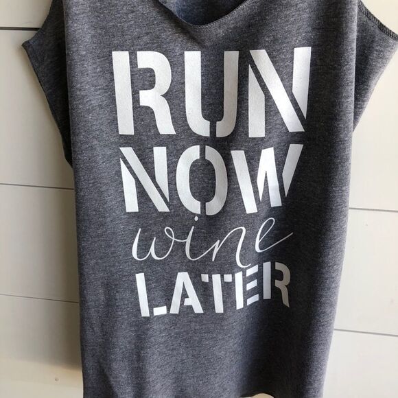 NEXT LEVEL Run Now Wine Later Tank Top Size Medium - Picture 2 of 4